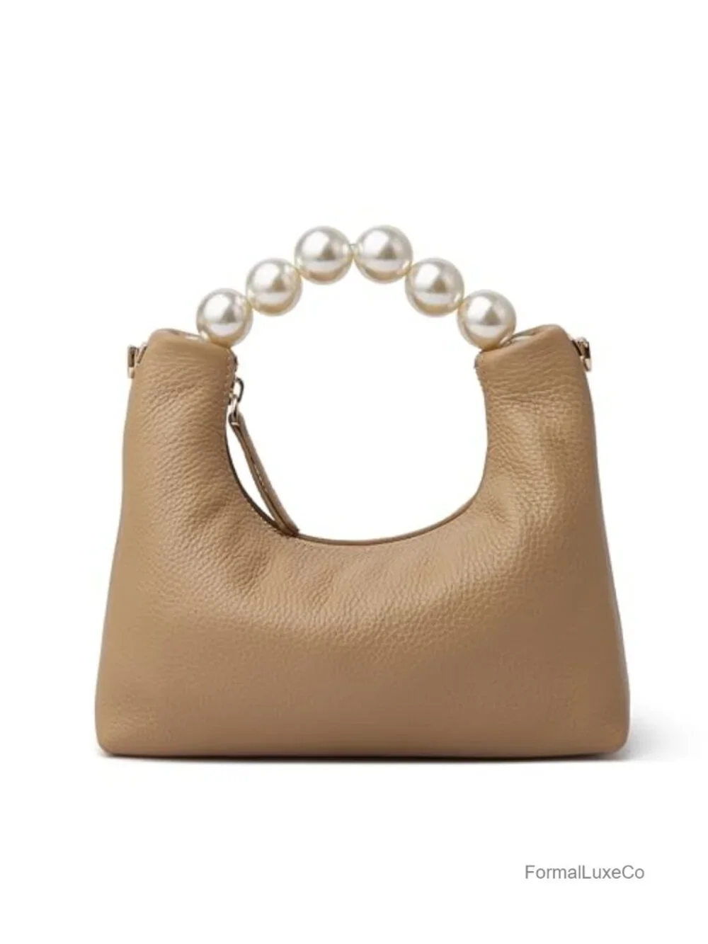 Genuine Leather Top Handle Clutch Purse with Detachable Strap